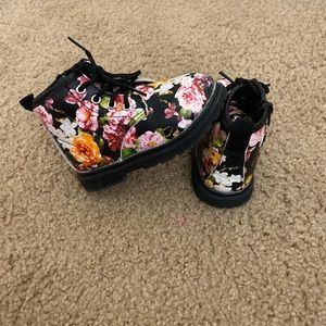 Floral combat Boots